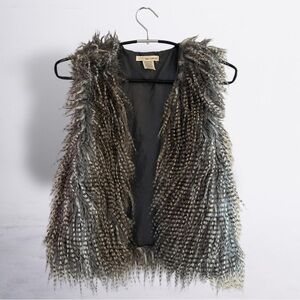 Girls Faux Fur Vest – Self Esteem – Gray Shaggy – Small – Outfit or Costume